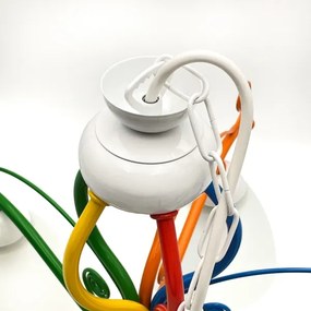 Lampadario a sospensione con catena RETRO 5xE27/60W/230V bianco/colorato