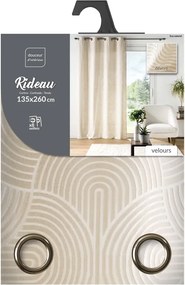 Tenda beige in velluto 135x260 cm Eva – douceur d'intérieur