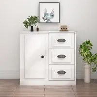 Credenza Bianco Lucido 70x35,5x67,5 cm in Legno Multistratocod mxl 78308