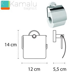Kamalu - portarotolo coperto finitura bianca in acciaio linea kaman lefo-40