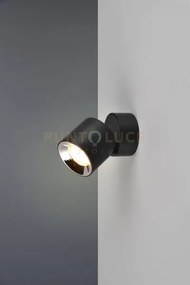 Guayana spot orientabile anche da incasso metallo nero h. 12cm 1 lu...