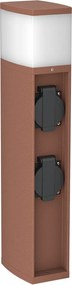 Paletto da Giardino Rettangolare Doppia Presa Corrente 40cm G9 - Corten