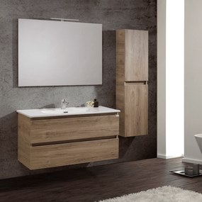 Mobile Bagno Sospeso 60 Cm Due Cassetti Specchio Con Illuminazione Led Esseci Arredo Bagno "Vulcano"