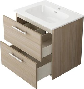 Base sospesa Remix 2cassetti, L60 X P45 X H57.7 cm rovere chiaro.