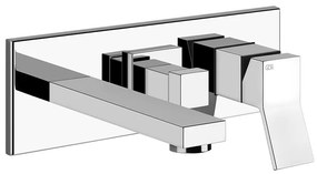Parte esterna miscelatore vasca a parete 2 vie con deviatore e bocca cromo rettangolo k 53136 gessi