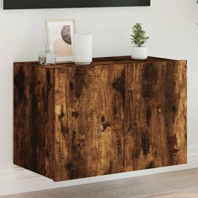 Mobile Tv A Parete Con Luci Led Rovere Fumo 60x35x41 Cm /