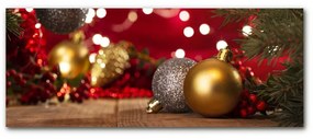 Quadro in vetro Albero di Natale Ornamenti di palline di Natale 100x50 cm