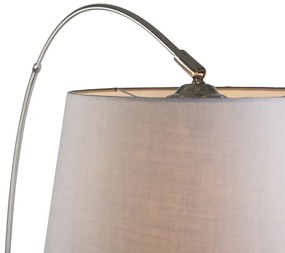 Lampada ad arco intelligente con paralume in acciaio grigio incl. Wi-Fi A60 - Arc Basic