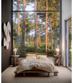 Letto matrimoniale marrone in legno di pino con griglia 180x200 cm Japan - Karup Design
