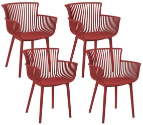 Set di 4 sedie da pranzo rosso PESARO Beliani