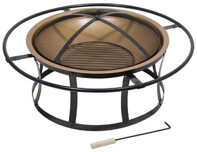 Griglia portatile a legna nero/rame