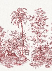 Jannelli & Volpi Carta da parati panoramica Mandalay - White Red Panel 5