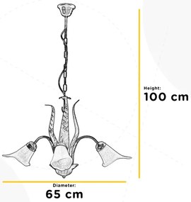 ONLI - Lampadario a sospensione con catena ALGA 3xE14/6W/230V bronzo