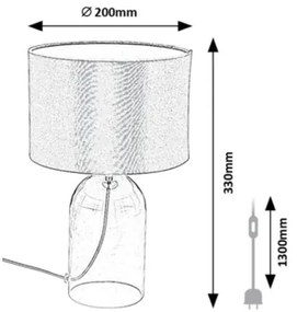 Rabalux 74047 - Lampada da tavolo LUXIN 1xE14/40W/230V Ø 20 cm