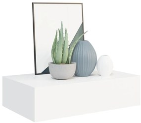 Scaffale con cassetti da parete bianco 40x23,5x10 cm in mdf
