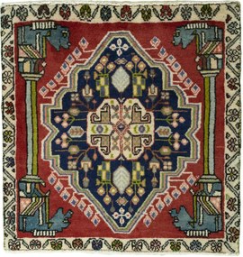 Shiraz Tappeto persiano 60x60 Rosso (Iran) Annodato A Mano