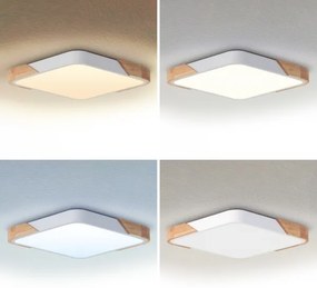 Brilagi - Plafoniera LED dimmerabile PILANA LED/48W/230V rovere/bianco 56x56 cm + telecomando