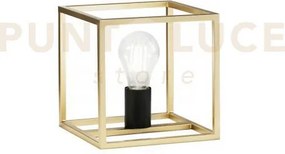 Lumetto kimera nero e oro satinato 1 luce attacco e27 20x20x22,5cm