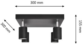 LED Luce Spot a LED TUNE 4xGU10/4,8W/230V nero