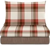 Completo letto singolo scozzese marrone cotone Marvin