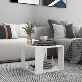 Tavolino Da Salotto Bianco 40x40x30 Cm İn Legno Multistrato /
