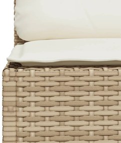 Set divano da giardino 9 pz con cuscini beige in polyrattan