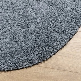 Tappeto Shaggy a Pelo Lungo Moderno Blu Ø 160 cm