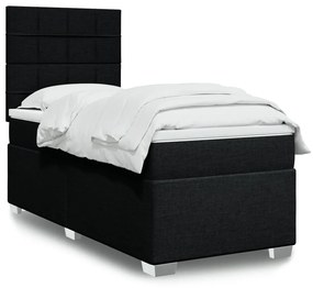 Giroletto A Molle Con Materasso Nero 90x190 Cm İn Tessuto /