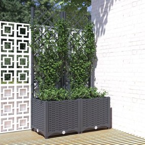 Fioriera Da Giardino Con Graticcio Grigio Blu 80x40x136 Cm Pp /