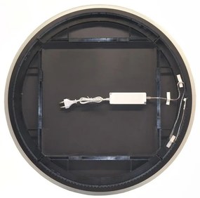 Specchio retroilluminato LED 75 cm tondo da parete con telaio nero