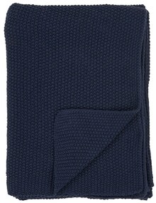 Coperta blu scuro in cotone riciclato 130x170 cm Santos – House Nordic