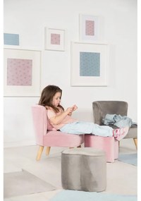 Sedia per bambini in velluto rosa chiaro Lil Sofa - Roba