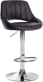 Sgabello Bar Regolabile İn Eco-pelle Con Struttura İn Metallo / Braun / Chrom