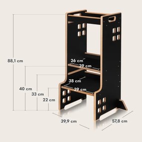 Lionelo - Torre d'apprendimento CASS Nero Onice