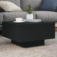 Tavolino da Soggiorno con Luci LED Nero 55x55x31 cm 836575