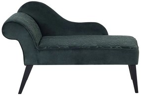 Tessuto chaise longue in velluto fantasia verdi lato sinistro BIARRITZ Beliani