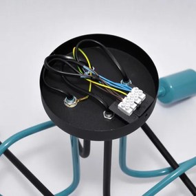 Lampadario a plafone OXFORD 4xE27/15W/230V nero/turchese