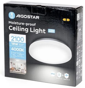 Aigostar - Plafoniera LED da bagno LED/18W/230V 4000K IP54