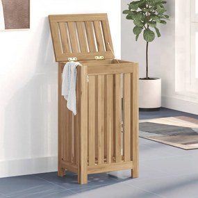 Cesto Del Bucato 35x25x60 Cm İn Legno Massello Di Teak /