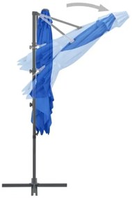Ombrellone a Sbalzo con Palo in Acciaio 250x250 cm Azzurro