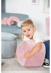 Pouf per bambini in velluto rosa chiaro Lil Sofa - Roba