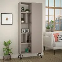 Libreria con anta Jedda 80,6x191 colore tortora