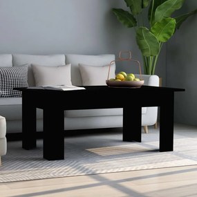 Tavolino Da Salotto Nero 100x60x42 Cm İn Legno Multistrato /