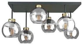 Lampadario a plafone NESSA 6xE27/60W/230V nero/oro/limpido