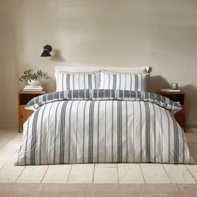 Set copripiumino e federa bianco e nero per letto matrimoniale 3 pezzi 200x200 cm Harbour Stripe – Catherine Lansfield