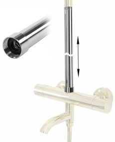 REA-K0881- Asta di prolunga per set doccia/vasca 51,5 cm, cromo lucido