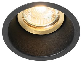 Set di 6 faretti da incasso moderni neri con oro, ruotabili e inclinabili - Alloy