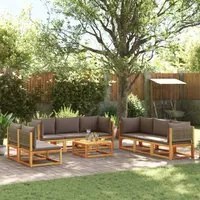 Set Divano Giardino 9 pz con Cuscini Legno Massello di Acacia 3278903