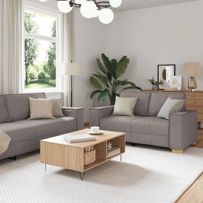 Set Di Divani 2 Pz Con Cuscini Tortora İn Tessuto /