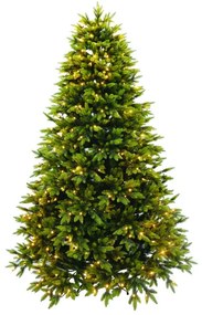 Albero di Natale artificiale Majestic Led verde con illuminazione H 210 cm x Ø 145 cm